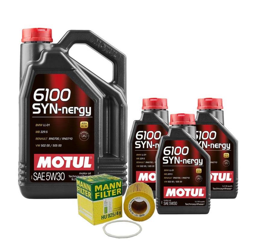 Volvo Engine Oil Change Kit - Motul 30750013 (5W-30  (SYN-NERGY 6100)